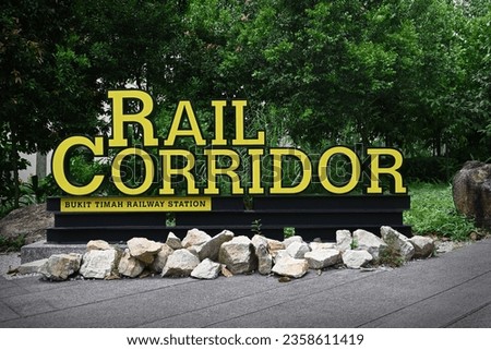 Close up of Rail Corridor signage, selective focus.