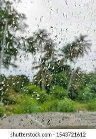 close up raindrops on window