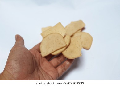 Close Up of Raw Chips Isolated on White Background with Crispy Snack Texture Detail Scene