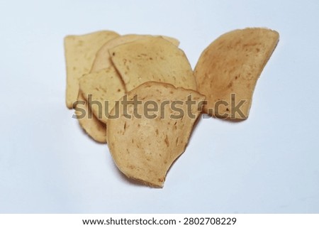 Close Up of Raw Chips Isolated on White Background with Crispy Snack Texture Detail Scene