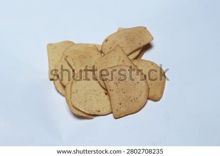 Close Up of Raw Chips Isolated on White Background with Crispy Snack Texture Detail Scene