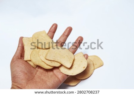 Close Up of Raw Chips Isolated on White Background with Crispy Snack Texture Detail Scene