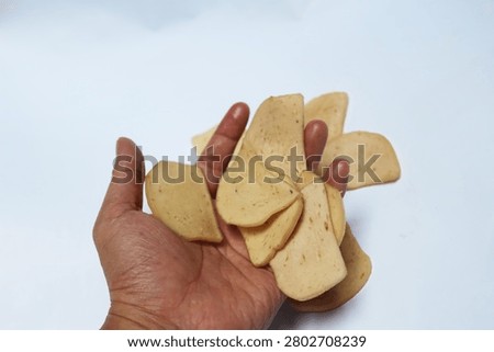 Close Up of Raw Chips Isolated on White Background with Crispy Snack Texture Detail Scene