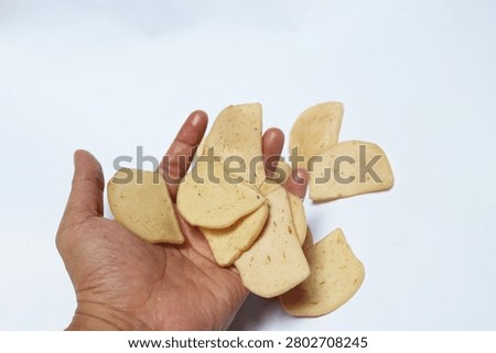 Close Up of Raw Chips Isolated on White Background with Crispy Snack Texture Detail Scene
