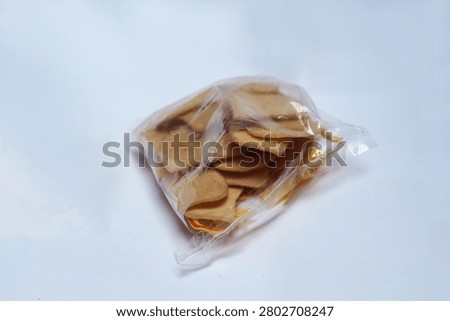 Close Up of Raw Chips Isolated on White Background with Crispy Snack Texture Detail Scene