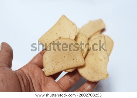 Close Up of Raw Chips Isolated on White Background with Crispy Snack Texture Detail Scene