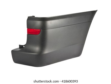 Close Up Of A Rear Car Bumper Side Isolated On White Background.