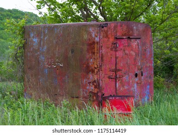 Close Up Of The Rear End Of A Semi Trailer 