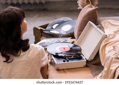 Close up of a record player playing vinyl. Retro Vinyl Turntable Stylus - Shutterstock ID 1931676437