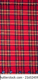 Close Up Of Red And Blue Plaid Flannel 