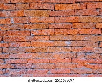 close up Red brick wall texture background, cement joints, and an aged, grungy appearance. Ideal for architectural, urban, or vintage design projects pattern, decoration wallpaper