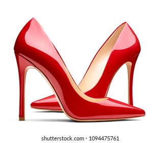 Pair Beautiful Female Shoes On White Stock Vector (Royalty Free ...