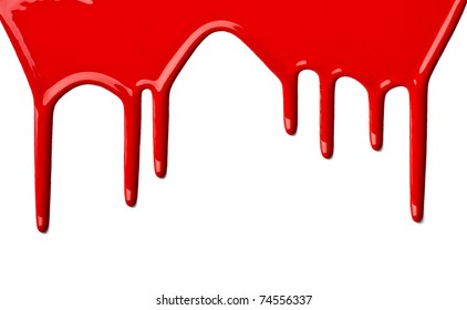 Similar Images, Stock Photos & Vectors of liquid red paint dripping on ...