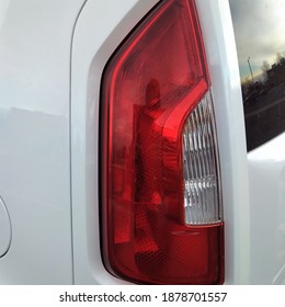 Close up of red tail light