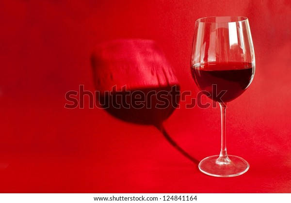 Close Red Wine Glass Showing Tears Stock Photo Edit Now 124841164