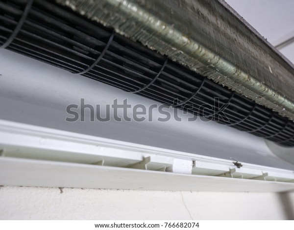 Close Removed Cover Air Conditioner Cleaned Stock Photo