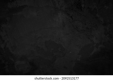 Close up retro plain dark black cement or concrete wall background texture for show or advertise or promote product and content on display and web design element concept decor.