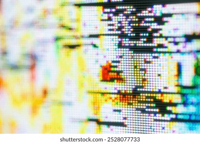 Close up RGB screen pattern. LCD screen, display television, abstract for background. Selective focus
