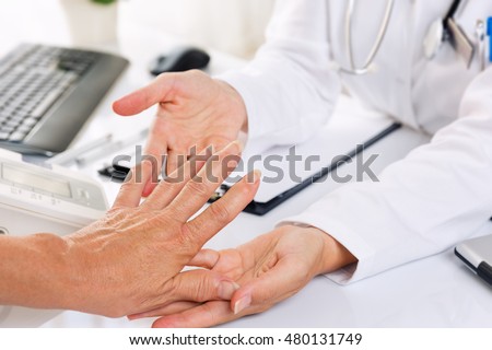 Close up of  rheumatism / arthritis medical examination.