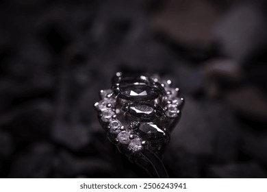 A close up of a ring