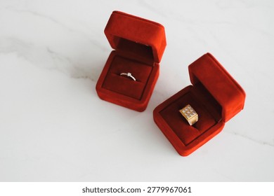 close up ring on table, wedding ceremony wallpaper background, happy valentine’s day concept