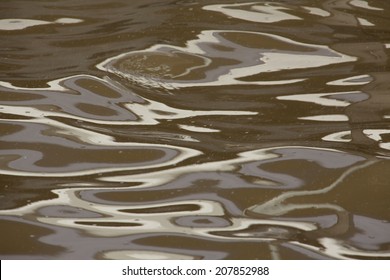 A Close Up Of Ripples Of Muddy Water.