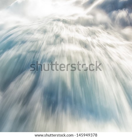 Close up of roaring Rhine Falls in Switzerland