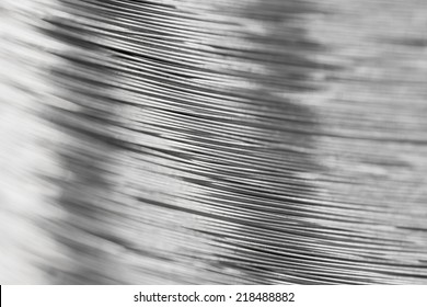 Close Up A Roll Of Steel Wire