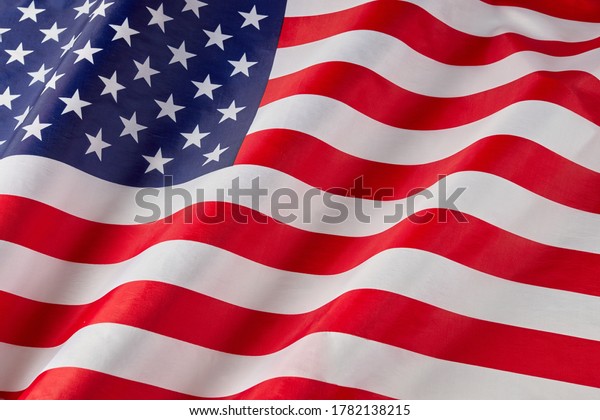 Close Ruffled American Flag Satin Texture Stock Photo 1782138215 ...