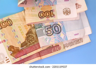 Close up of Russian rubles. Russian banknotes. - Shutterstock ID 2201119537