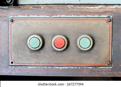 Close up Rustic control panel of old machine,grunge object.