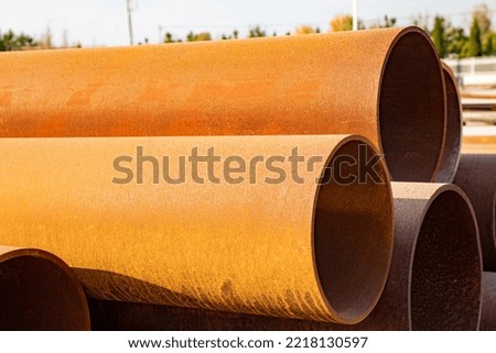 Close up of rusting steel pipes