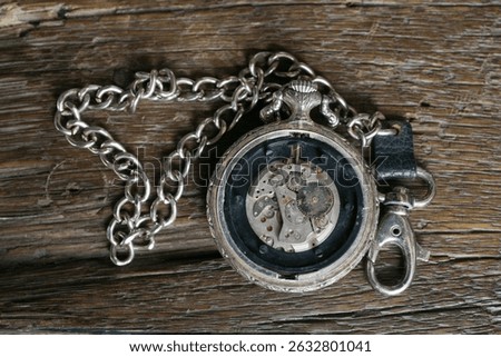 close up of rusty movement on pocket watch                               