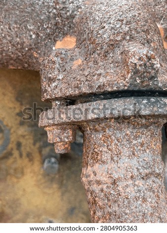 close up rusty old water pump machine 