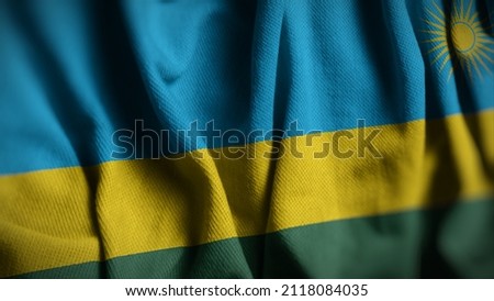 Close up of the Rwanda flag. Rwanda flag of background. Flag of Rwandan.
