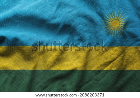 Close up of the Rwanda flag. Rwanda flag of background. flag symbols of Rwandan.