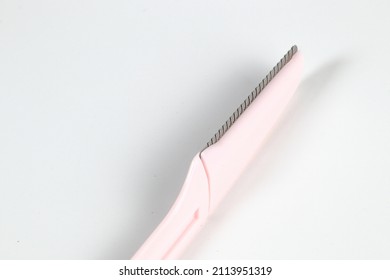 Close Up Safety Razor Blade, Different Colorful Of Safety Wet Shave Razors Isolated On White Background.