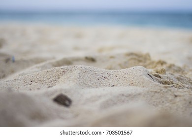 close up of the sand in the beach