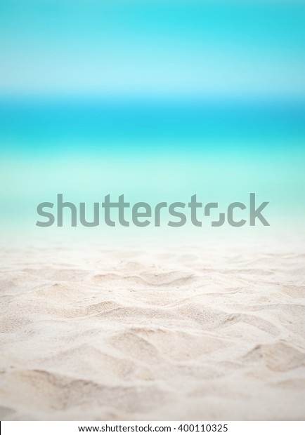 Close Sand Blurred Sea Sky Background Stock Photo (Edit Now) 400110325