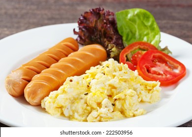 Pancakes Scrambled Egg Sausage Stock Photos Images Photography Shutterstock