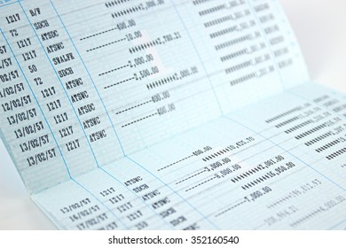 Close up of saving account book for background business concept.