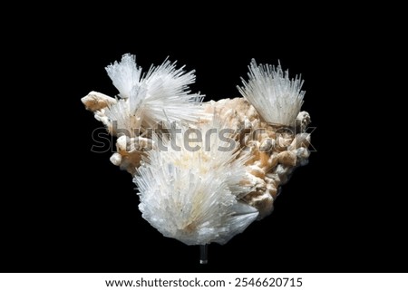 Close up of scolecite with stilbite