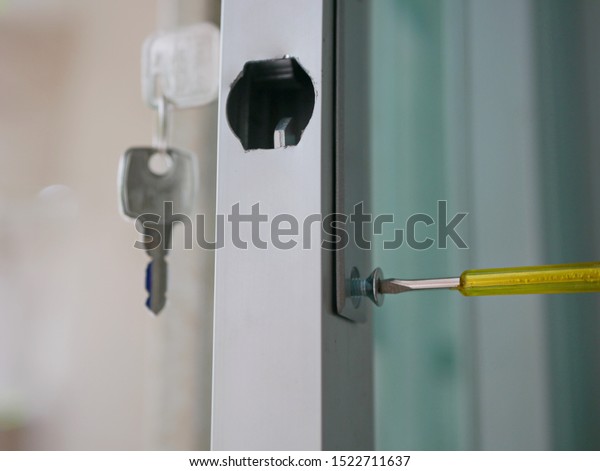 Close Screwdriver Being Used Install Key Stock Photo Edit Now