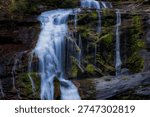 Close up of a section of the Bald River Waterfall located along the Cherolhala Skyway in the Cherrokee National Forest in the Great Smoky Mountains.