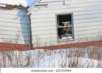 A Close Up Section Of A House With Serious Foundation And Structural Issues.