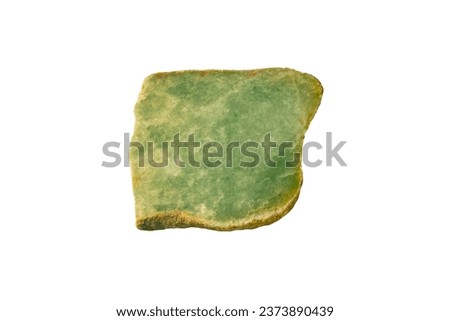 Close section of Jade rock isolated on white background.
