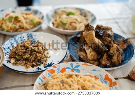 Close up and selective focus grilled chicken in a plate 