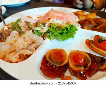 Close Up Of A Set Of Chinese Banquet Hors D'oeuvre