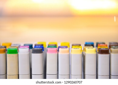 close up set of marker pen