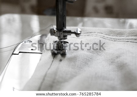 Close up sewing machine 
